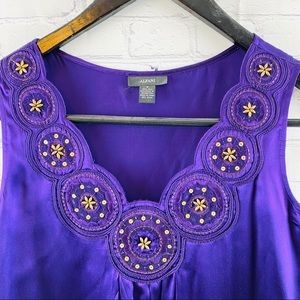Alfani purple silk tank top